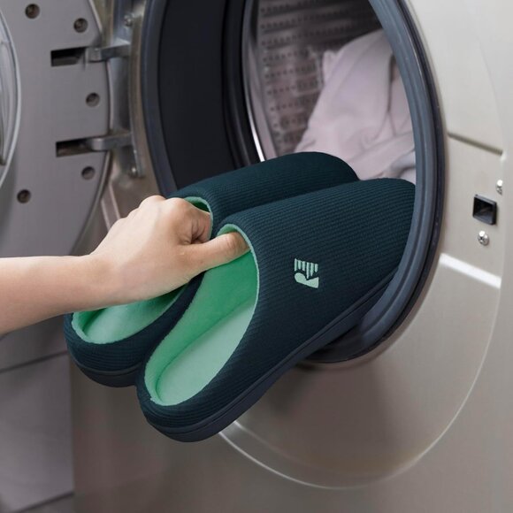 Women's Teal  Two-Tone Comfy Memory Foam Slipper Slip-On  Indoor House Shoes - Picture 6 of 6